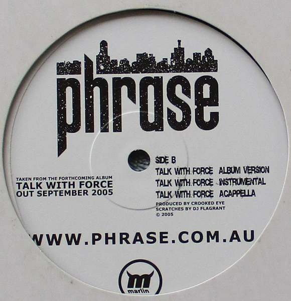 Phrase – Here Now / Talk With Force (VG+/Generic) – 12", AU - Image 2