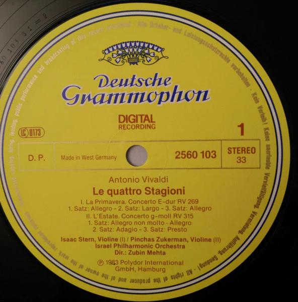 Pinchas Zukerman, Isaac Stern, Itzhak Perlman, Shlomo Mintz, Israel Philharmonic Orchestra, Zubin Mehta, Antonio Vivaldi, Johann Sebastian Bach, Wolfgang Amadeus Mozart – The Four Seasons · Concerto For 4 Violins / Double Concerto / Sinfonia... - Image 5