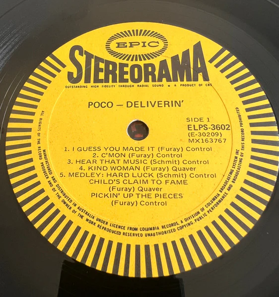 Poco – Deliverin' (VG+/VG) – LP, AU - Image 3