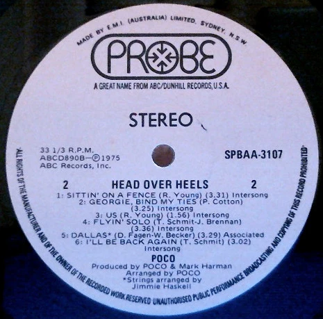 Poco – Head Over Heels (VG+/VG) – LP, AU 1975 - Image 4