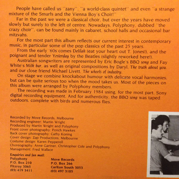 Polyphony – Polyphony (E/VG+) – LP, AU 1984 - Image 4
