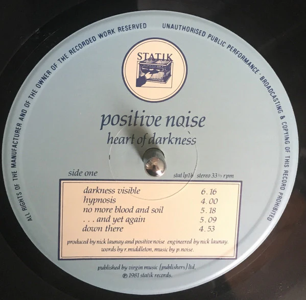 Positive Noise – Heart Of Darkness (VG+/VG) – LP, NZ 1981 - Image 3