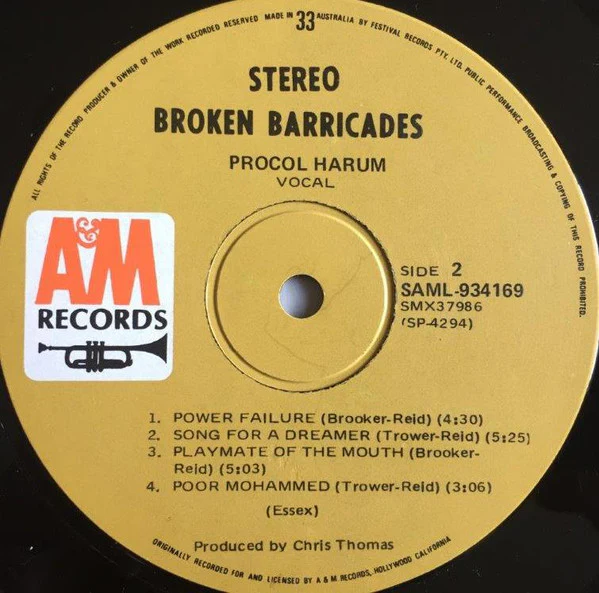 Procol Harum – Broken Barricades (VG+/VG) – LP, AU 1971 - Image 7