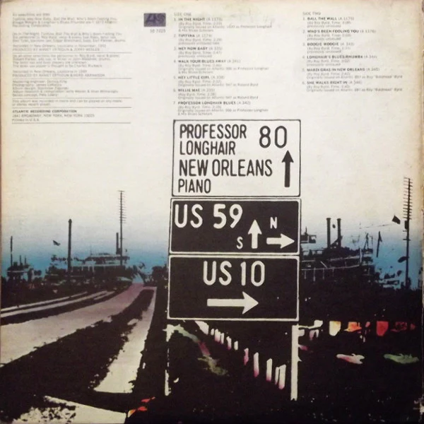 Professor Longhair – New Orleans Piano (VG+/VG+) – LP, US 1972 - Image 2