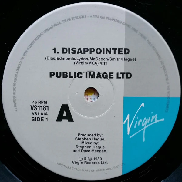 Public Image Limited – Disappointed (VG+/VG+) – 7", AU 1989 - Image 3