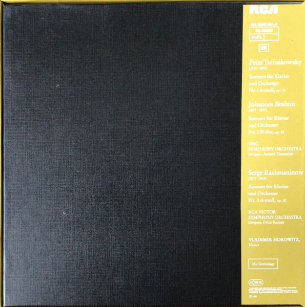 Pyotr Ilyich Tchaikovsky, Johannes Brahms, Sergei Rachmaninoff, Vladimir Horowitz – Vladimir Horowitz (Seine Berühmten Konzerte) (E/VG+) – 3xLP, DE - Image 2