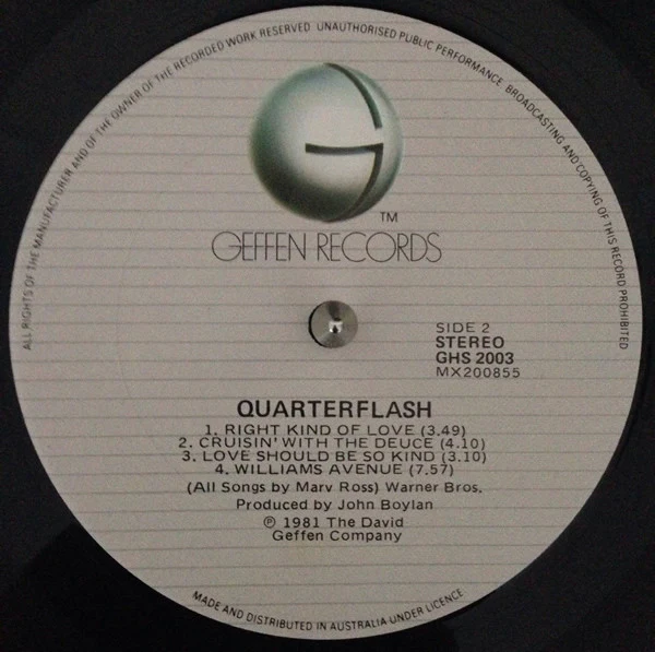 Quarterflash – Quarterflash (VG+/VG+) – LP, AU 1981 - Image 4