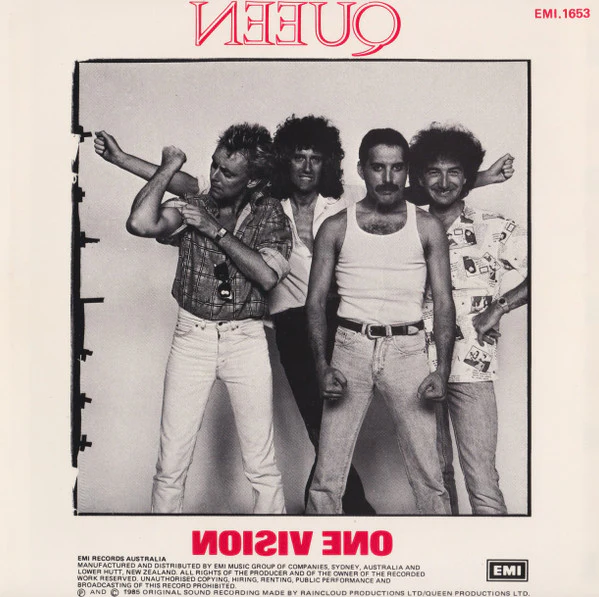 Queen – One Vision (E/VG+) – 7", AU 1985 - Image 2
