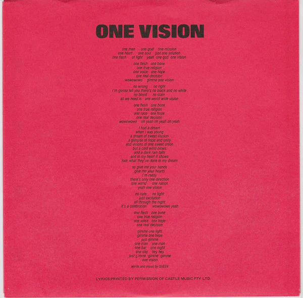 Queen – One Vision (E/VG+) – 7", AU 1985 - Image 5