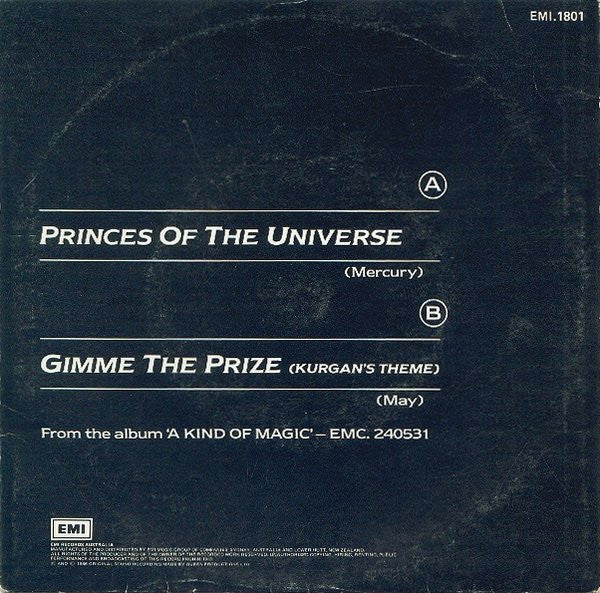 Queen – Princes Of The Universe (VG+/E) – 7", AU 1986 - Image 2