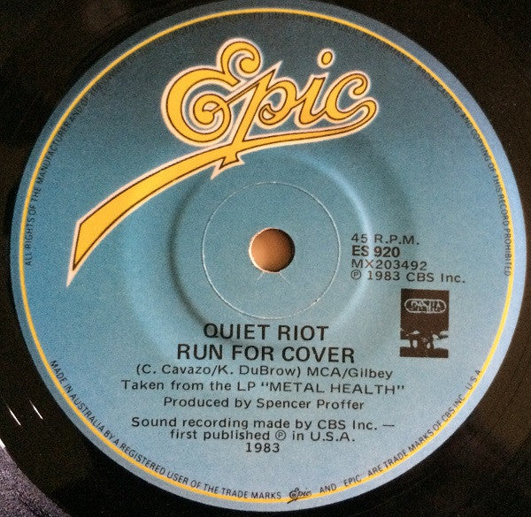 Quiet Riot – Cum On Feel The Noize (VG+/Generic) – 7", AU 1983 - Image 2