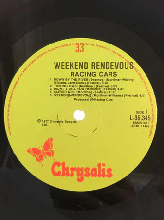 Racing Cars – Weekend Rendezvous (VG+/VG+) – LP, AU 1977 - Image 3