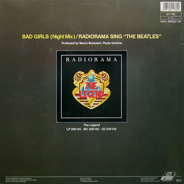 Radiorama – Bad Girls (Night Mix) (VG+/VG+) – 12", DE 1988 - Image 2