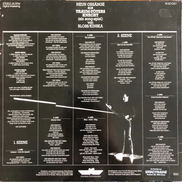 Rainer Bloss – Traum-Töters Knecht (VG+/VG+) – LP, DE 1982 - Image 2