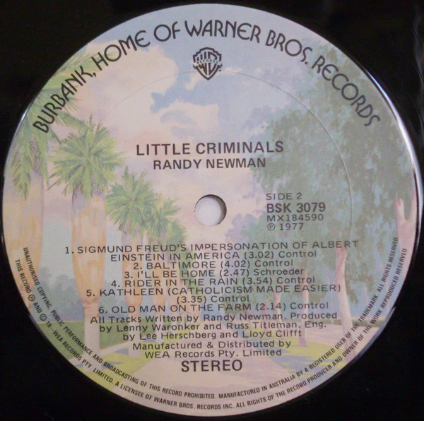 Randy Newman – Little Criminals (VG/VG) – LP, AU 1977 - Image 4
