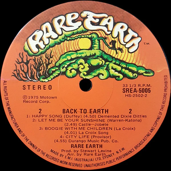 Rare Earth – Back To Earth (VG+/VG) – LP, AU 1975 - Image 3