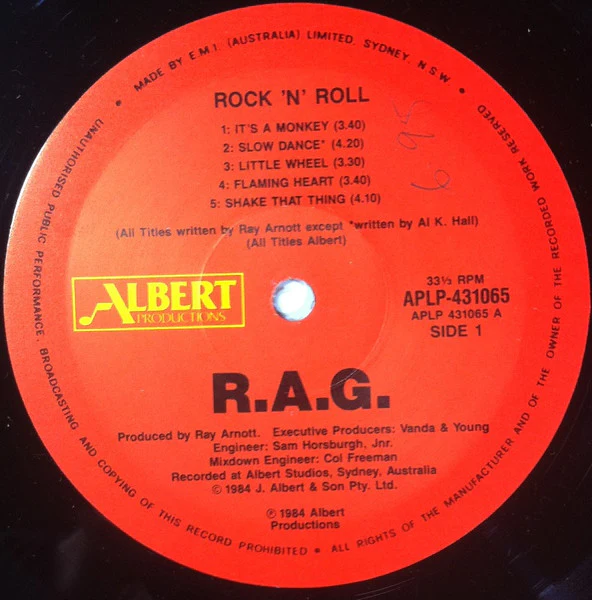 Ray Arnott – Rock 'N' Roll (E/E) – LP, AU 1984 - Image 3