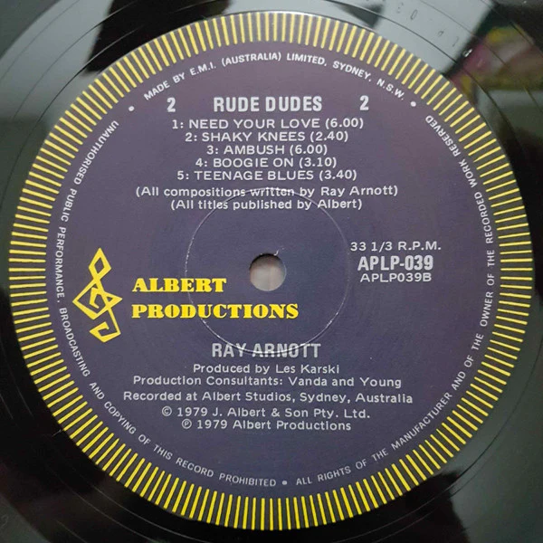 Ray Arnott – Rude Dudes (VG+/VG) – LP, AU 1979 - Image 4