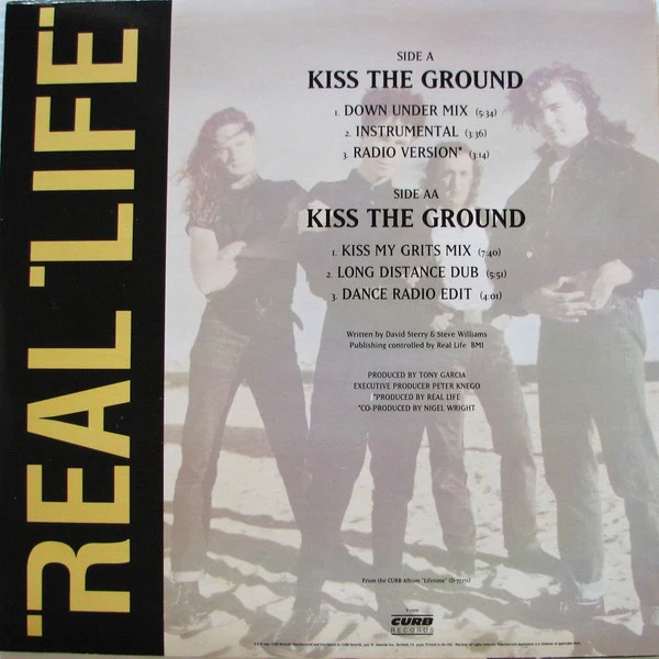 Real Life – Kiss The Ground (M/VG+) – 12", US 1990 - Image 2