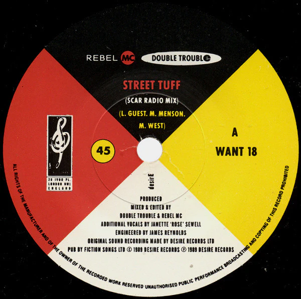 Rebel MC, Double Trouble – Street Tuff (VG/VG+) – 7", UK 1989 - Image 3