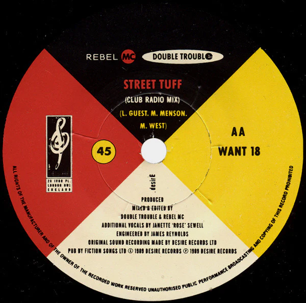 Rebel MC, Double Trouble – Street Tuff (VG/VG+) – 7", UK 1989 - Image 4