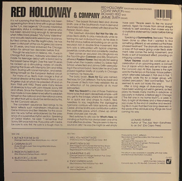 Red Holloway & Company – Red Holloway & Company (VG+/E) – LP, US 1987 - Image 2