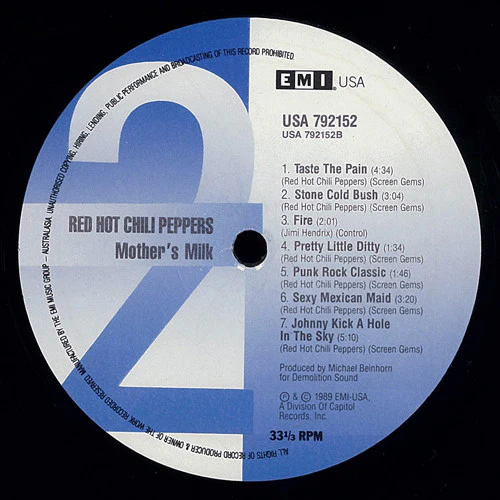 Red Hot Chili Peppers – Mother's Milk (VG/VG+) – LP, Australasia 1990 - Image 5