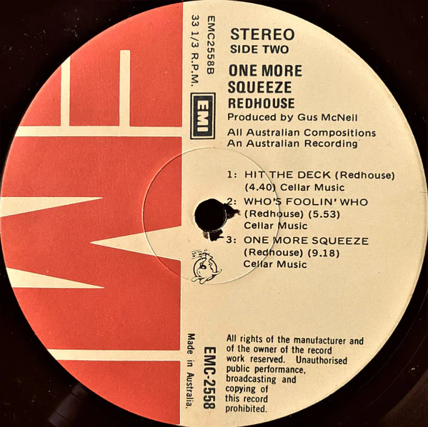 Redhouse – One More Squeeze (VG+/VG+) – LP, AU 1976 - Image 5