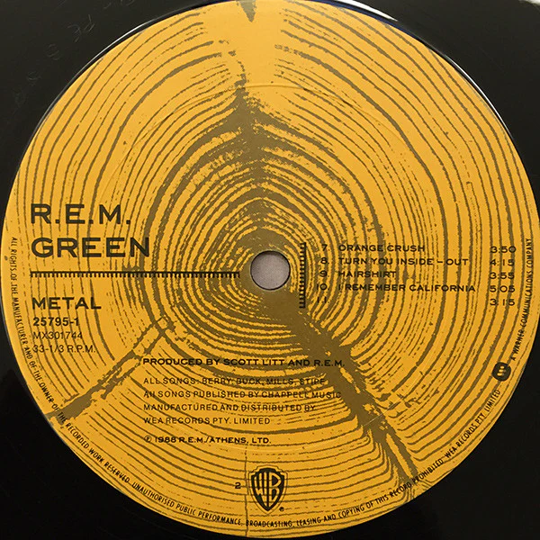 R.E.M. – Green (VG+/VG+) – LP, AU 1988 - Image 3