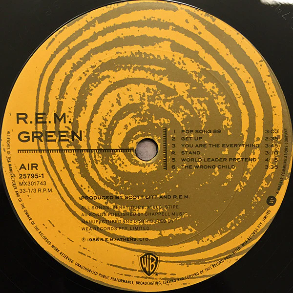 R.E.M. – Green (VG+/VG+) – LP, AU 1988 - Image 4