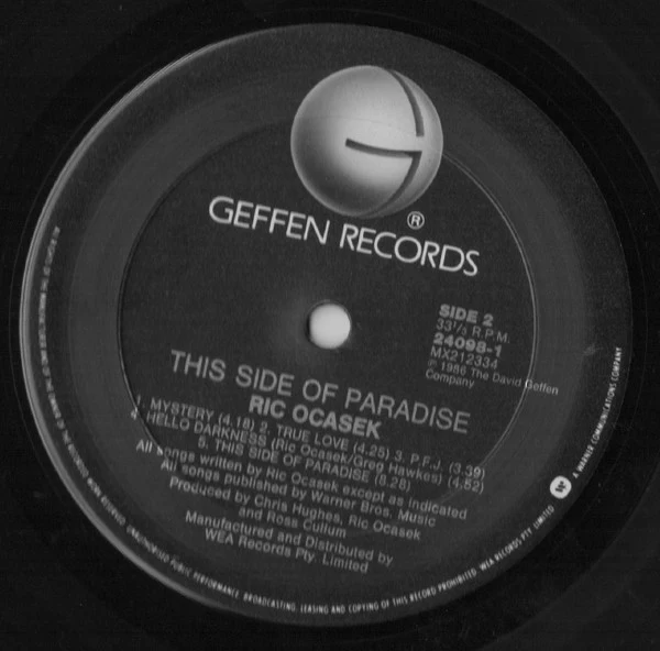 Ric Ocasek – This Side Of Paradise (VG+/VG+) – LP, AU 1986 - Image 3