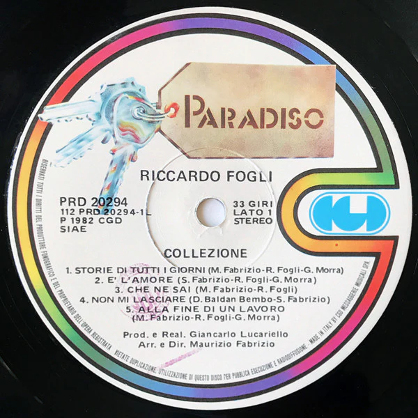 Riccardo Fogli – Collezione (VG+/VG+) – LP, IT 1982 - Image 3