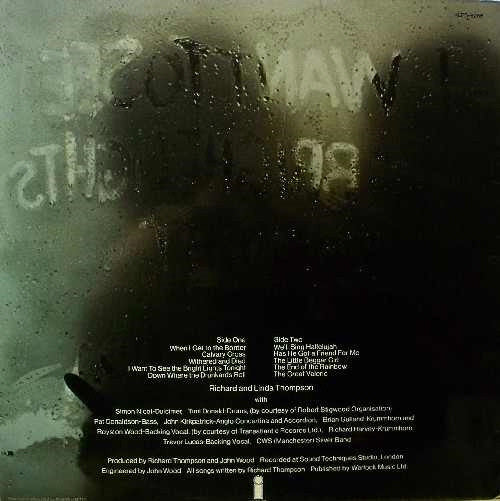 Richard & Linda Thompson – I Want To See The Bright Lights Tonight (VG/VG+) – LP, UK 1976 - Image 2