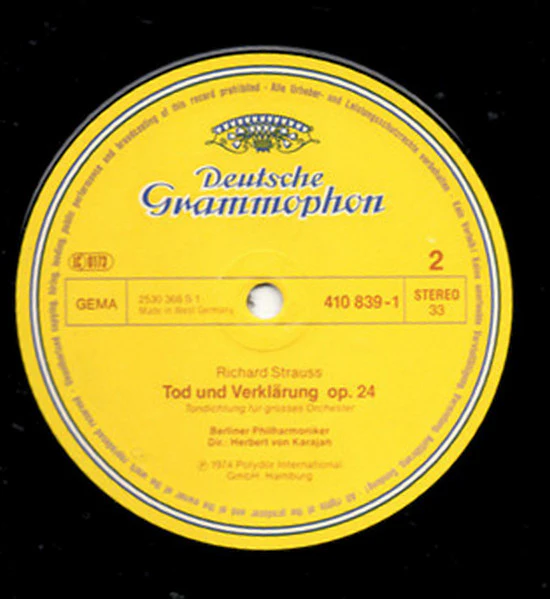 Richard Strauss, Herbert von Karajan, Berliner Philharmoniker – Till Eulenspiegels Lustige Streiche · Don Juan · Tod Und Verklärung (VG+/VG+) – LP, EU 1984 - Image 3
