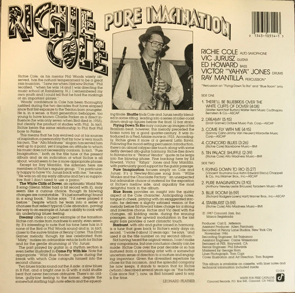 Richie Cole – Pure Imagination (E/NM) – LP, US 1987 - Image 2