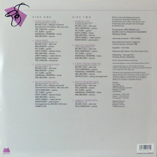 Richie Cole – Signature (NM/NM) – LP, US 1988 - Image 2
