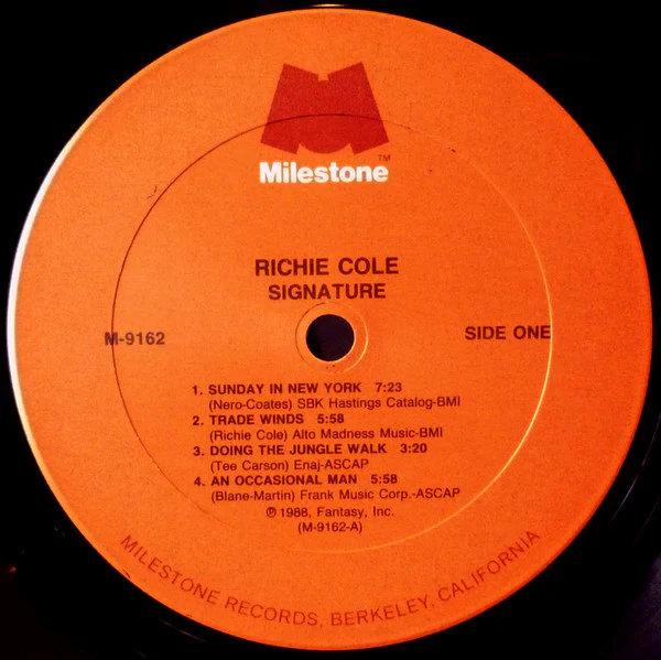 Richie Cole – Signature (NM/NM) – LP, US 1988 - Image 3