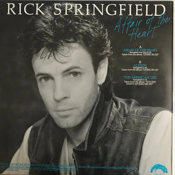 Rick Springfield – Affair Of The Heart (VG+/VG) – 12", AU 1983 - Image 3