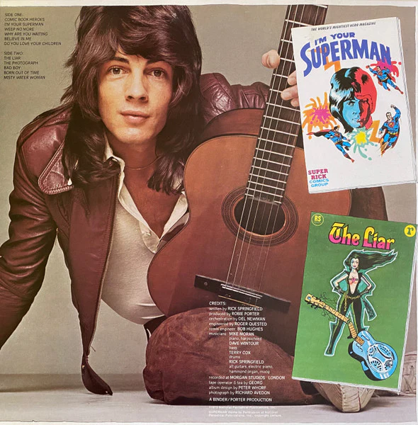 Rick Springfield – Comic Book Heroes (VG+/VG+) – LP, AU 1973 - Image 3