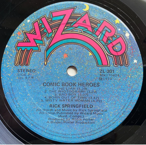 Rick Springfield – Comic Book Heroes (VG+/VG+) – LP, AU 1973 - Image 6
