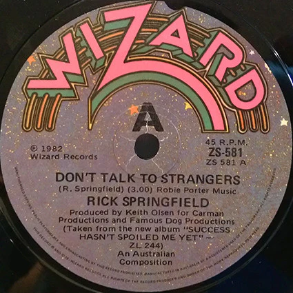 Rick Springfield – Don't Talk To Strangers (VG+/VG) – 7", AU 1982 - Image 5