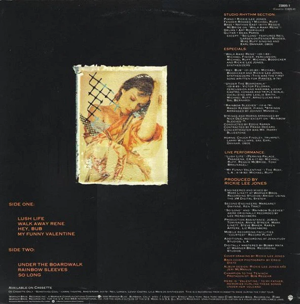 Rickie Lee Jones – Girl At Her Volcano (VG/VG) – LP, AU 1983 - Image 2