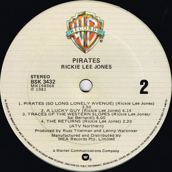 Rickie Lee Jones – Pirates (VG/VG+) – LP, AU 1981 - Image 4