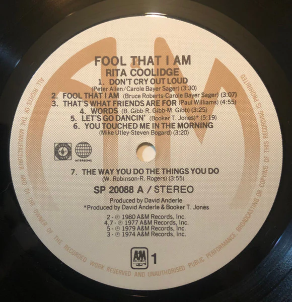 Rita Coolidge – Fool That I Am (VG+/VG+) – LP, SG 1980 - Image 4