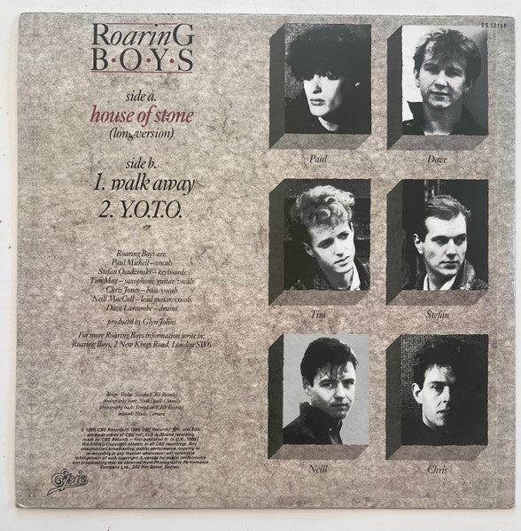 Roaring Boys – House Of Stone (E/E) – 12", AU 1985 - Image 2