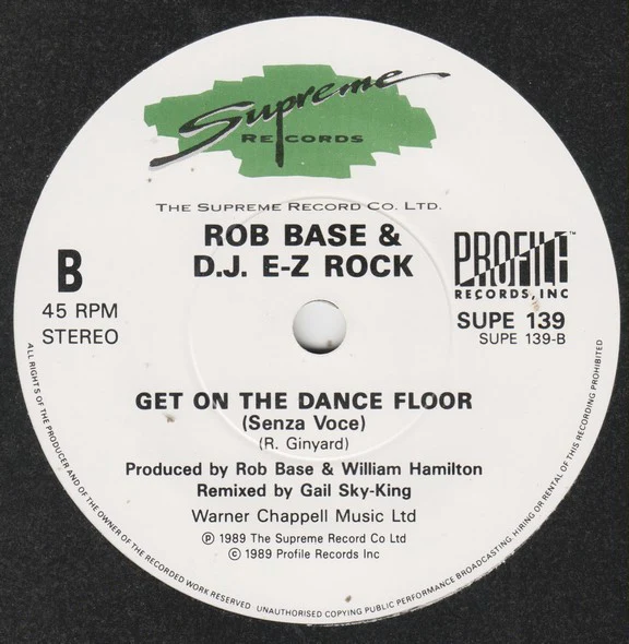 Rob Base & DJ E-Z Rock – Get On The Dance Floor (VG/VG+) – 7", UK 1989 - Image 4