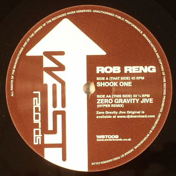 Rob Reng – Shook One / Zero Gravity Jive (Hyper Remix) (VG+/Generic) – 12", UK 2006