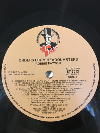 Robbie Patton – Orders From Headquarters (VG+/VG) – LP, AU 1982 - Image 4