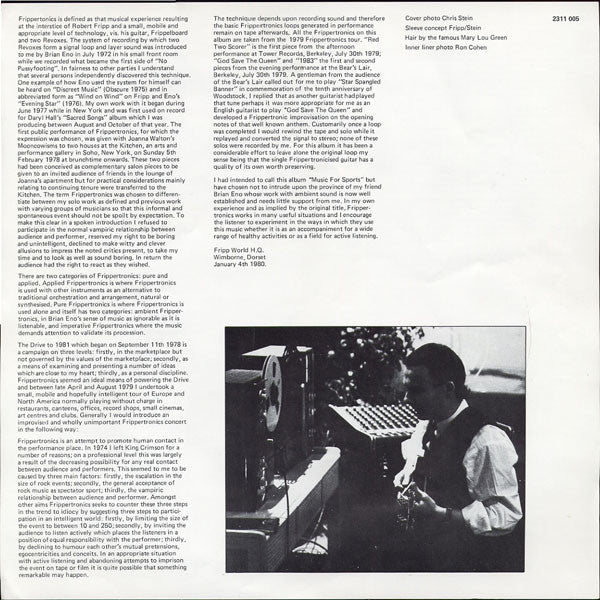 Robert Fripp – God Save The Queen / Under Heavy Manners (VG+/VG+) – LP, AU 1980 - Image 5