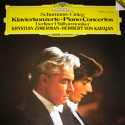 Robert Schumann, Edvard Grieg, Berliner Philharmoniker, Krystian Zimerman, Herbert Von Karajan – Klavierkonzerte = Piano Concertos (VG+/VG) – LP, DE 1982